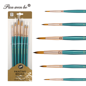 Panwenbo 6 pz spazzola per il viso Set di Nylon rotondo piccolo pennello ad olio pittura ad acquerello pennelli per capelli Kit pennelli per pennelli - Product Image 1