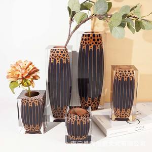 Florero Acrílico de Diseño Art Deco, Recipiente de Vidrio Transparente para Decoración de Sala de Estar - Product Image 1