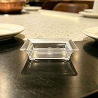 Hoge kwaliteit vierkante PS mini saus schaaltje 40ml kristallen dipschaaltje catering schaal voor restaurant buffet proeftafel servies