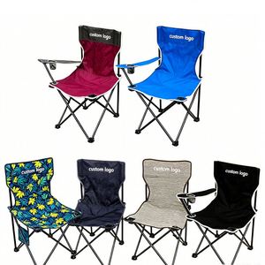 600D Oxford Beach Chair Heavy Duty Folding Camping Chair for Outdoor Beach Picnic BBQ Fishing Seat with Sturdy Steel Frame - Product Image 1