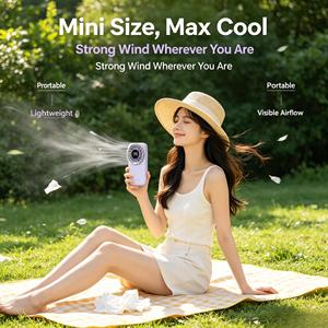 Ventilateur de table portable rechargeable en plastique blanc mignon et personnalisé, modèle iconique Yes, en vente - Product Image 3