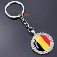 Porte-clés fleur en strass drapeau biélorusse, très populaire, pour sac à dos, décoration de clés, breloque de portefeuille, souvenir de voyage