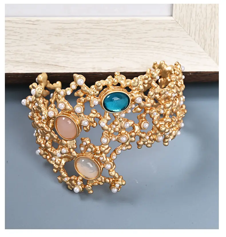 Venta al por mayor de pulseras de coral de perlas de industria pesada pulseras de joyería fina brazaletes