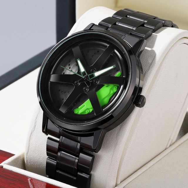 New Design 2024 Rotating Wheel-Inspired Skeleton Dial Men's Watch Waterproof Quartz Movement Fashion Business Gift for Men