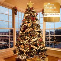 Arbre de Noël Artificiel Moderne en PE et PVC Floqué de 7/9/12 pieds, Haute Qualité, Écologique, avec Lumières LED Personnalisables – Vente en Gros