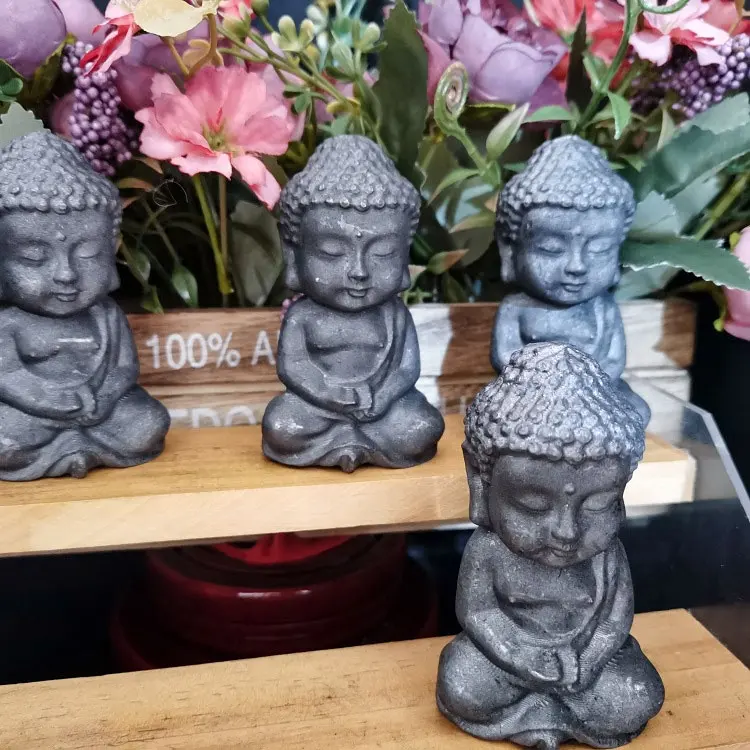 Оптовая продажа кристаллов камни духовное исцеление Будда Шунгит ребенок Будда для медитации