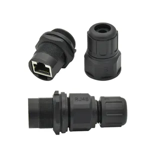 Conector plástico para telas LED publicitárias, adaptador de rede Ethernet LAN Cat5 Cat6 Metal RJ45 à prova d'água para uso externo