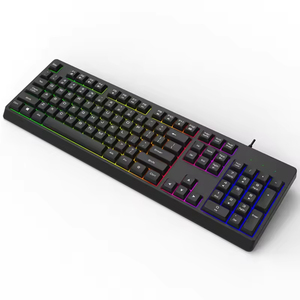 Teclado de Oficina Negro de 104 Teclas, Membrana USB, Cableado, Personalizado, Tamaño Completo, 5 Colores de Iluminación, Retroiluminado - Product Image 4