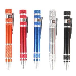 Jeu de tournevis de type stylo en alliage d'aluminium 8-en-1, tête plate et tête Phillips avec porte-embouts, tournevis manuel - Product Image 1