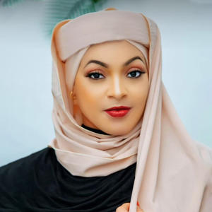 غطاء رأس إسفنجي مخيط يدويًا بطيات تصميم رأس عمامة إسلامية أنيقة صلبة مع حجاب - Product Image 2