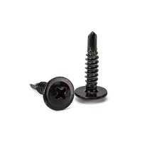 Vente chaude Vis autoperceuses à tête plate large plaquées noir sur mesure, Fixations à tête trapézoïdale modifiée en acier au carbone et acier inoxydable