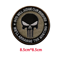 God Will Judge Our Evemes Punisher Hook and Loop Embroidery Tactical Punisher Patches