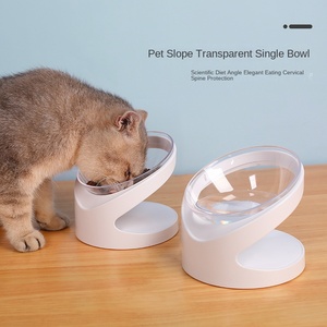 Elevated <strong>Dog</strong> Food <strong>Bowl</strong> Tilted <strong>Rounded</strong> Design Solid for Neck/Spine Comfort Anti-Vomit Slow Feeder Eco-Friendly Plastic Non-Slip - Product Image 3