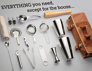 <span class=keywords><strong>Kit</strong></span> de barmen de voyage professionnel, 17 pièces, amazones, meilleure vente, avec sac de Bar Portable en toile, ensemble préparation de cocktails - Product Image 3