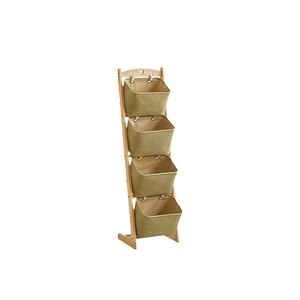 Kids Toy <b>Storage</b> Rack Canvas 4 Layers Standing Type Multi Tier Organizer For Room <b>Clothes</b> Books Snacks - Product Image 5