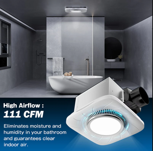 Ventilatore da Bagno Hon&Guan con Luce 45 Watt e Bassa Rumorosità Ventilatore Portatile da Tetto Altri Ventilatori di Ventilazione - Product Image 5