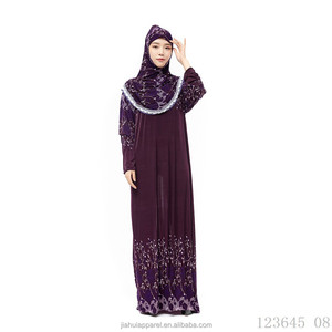Ropa y accesorios musulmanes tradicionales, hiyab con estampado Jilbab para mujer, Vestido largo de oración Khimar Abaya para adoración Islámica - Product Image 6