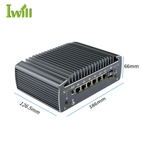 Komputer Barebone Berkualitas Tinggi Core I5 10310U Mini PC Tanpa Kipas dengan 6 Intel I226-v 2.5G Lans 3 USB3.0 3 USB2.0 Firewall Router