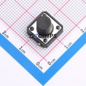 TS-1094S-A13B2-D2 Tactile Switch SMD-4P,12x12mm Switch Single Pole Single Throw Round Button 1.8N Vertical Mount - Product Image 1