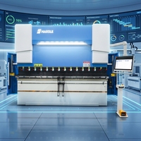 Presse plieuse hydraulique CNC HARSLE 6+1 axes Delem DA-69S pour tôles d'acier AC, certifiée Schneider Electric CE ISO
