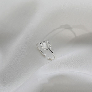 Ruyi Peace Lock Ring For Women Geometric Shape Bezel Setting Gift Jewelry - Product Image 2
