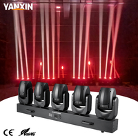 Projecteur à tête mobile 5 têtes 80W avec fonction de balayage, lumière d'ambiance RGB Halo, activé par le son, éclairage DJ disco pour piste de danse et club