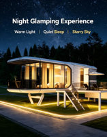 Maison-capsule panoramique moderne insonorisée et étanche, hôtel mobile préfabriqué, cabine de glamping isolée LJ