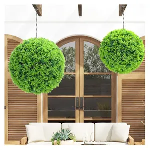 Q52 Factory Direct Faux Topiary Plastic Hanging Boxwood Trees Foliage Artificial Plants Ball