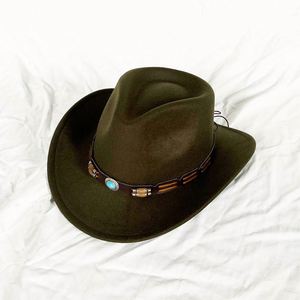 Wholesale 2024 New Arrival Western Cowboy <b>Hats</b> <b>for</b> Women European American Style Wood Beads Jewelry Belt Parties Travel Casual - Product Image 5