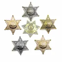 Insignes de shérif de sécurité personnalisés bon marché, fournisseur d'or, uniformes de l'armée de garde d'étoiles du Royaume-Uni, scout, métal, 3D, Chine