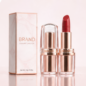 Rouge à lèvres mat de luxe repulpant naturel avec couvercle transparent Or rose pour un look naturel Marque privée - Product Image 4