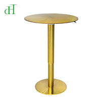 Bureau debout moderne rond or et argent - Table pour ordinateur portable à hauteur réglable pneumatiquement pour le bureau à domicile