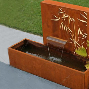 High Quality Custom Corten Steel Outdoor Fountain Safety Devices Simple Designed Water Rain <b>Curtain</b> Garden Baked Metal Fuel - Product Image 6