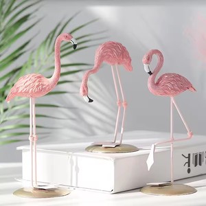 Figurines créatives en résine Artisanat Ins Flamingo Ornement Maison Salon Décorations de bureau Bureau Dessin Animé Accessoires Miniatures - Product Image 4