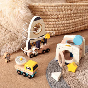 Nouveaux jouets éducatifs en bois, jeu de fusée à billes scientifique, ensemble de jouets en bois pour garçons et filles - Blocs d'apprentissage pour enfants - Product Image 3