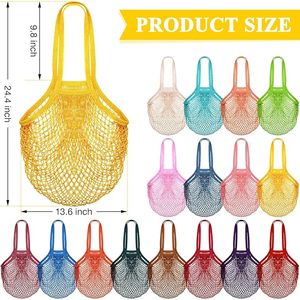 <span class=keywords><strong>Sac</strong></span> <span class=keywords><strong>de</strong></span> <span class=keywords><strong>courses</strong></span> réutilisable et lavable en coton avec longues poignées, <span class=keywords><strong>sac</strong></span> fourre-tout en filet pour légumes et produits frais - Product Image 3
