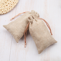 Sac en toile de jute naturelle écologique avec logo personnalisé, pochette réutilisable en toile de jute pour cadeaux de mariage, bijoux, herbes aromatiques