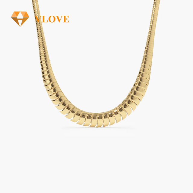 5MM-12MM Width 14K Gold Snake Chain Necklace Unisex Wedding & Anniversary Gift Classic Cable Link Jewelry