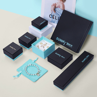 Sunny Pack kustom Logo cetak mewah liontin kertas anting cincin hadiah kemasan perhiasan kotak tutup dan dasar
