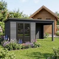 Caseta de Jardín Moderna Serie D de Madera, Resistente, con Vidrio Antibalas y Ventanas de Temperatura Constante