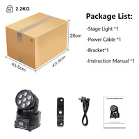 Mini projecteur professionnel 80W ABS RGBW 4-en-1 Sharpy 7 LED DMX512 pour éclairage de scène à faisceau mobile pour parcs à thème
