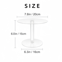Mini support à gâteau rond en acrylique transparent - 3 tailles, plateau de présentation de dessert minimaliste moderne pour mariage, fête