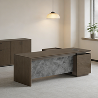 Bureau en L en gros, mobilier de bureau en bois pas cher, bureau d'ordinateur moderne pour dirigeant, PDG, cadre