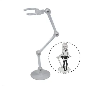 10 Colors Flexible Doll Mini Action Figure Display Holder With Moveable Arm Adjustable Acrylic Figurines Stand