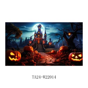 Affiche murale LED sur toile pour Halloween, décorations gothiques pour la maison, décoration d'intérieur vintage d'Halloween pour le salon - Product Image 4