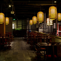 Jpungsun Nouveau style rétro minimaliste Restaurant Salon Luminaire suspendu en rotin Art Luminaire suspendu en rotin fait à la main