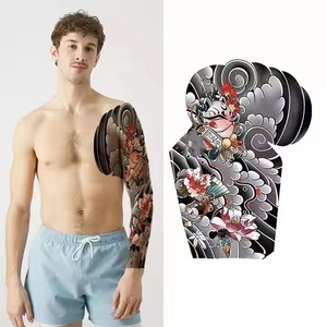 Adult Arm Sleeve Temporary <b>Tattoo</b> Sticker Waterproof Long Lasting Black Body Art Decal Durable <b>Paper</b> Professional Salon Use - Product Image 4
