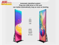 Afficheur LED électronique haute définition d'intérieur P1.25 P1.53, WiFi, sur pied, pliable