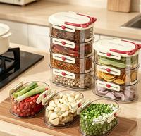 Récipient de stockage alimentaire hermétique transparent empilable, pot en plastique scellé pour céréales, noix, épices, légumes, organisateur de cuisine