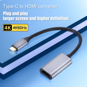 Nouvel article 4K 60HZ TYPE C vers <span class=keywords><strong>HDMI</strong></span>-compatible 4K adaptateur USB C mâle vers HDTV femelle câble convertisseur pour ordinateur portable <span class=keywords><strong>tablette</strong></span> <span class=keywords><strong>TV</strong></span> MacBook - Product Image 2